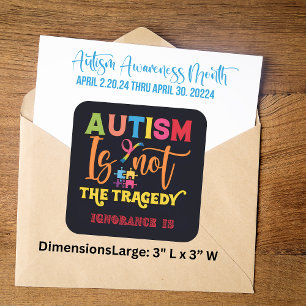 Autisme is niet de tragedie - bewustzijn Stickers