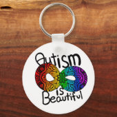 Autisme is prachtig | Symbool voor regenboogfinein Sleutelhanger (Achterkant)