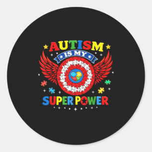 Autisme is superkracht autisme bewustzijn steun jo ronde sticker