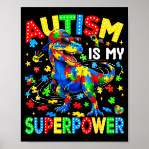 Autisme is superkracht dino t-rex autisme poster