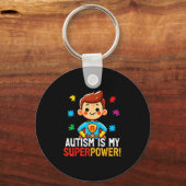 Autisme is superkracht superheld asd bewustzijn jo sleutelhanger (Voorkant)
