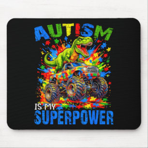 Autisme is Superpower Dino T Rex Monster Truck Kin Muismat