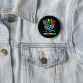 Autisme is Superwer Dinosaurus Puzzel Autistische Ronde Button 5,7 Cm (In situ)