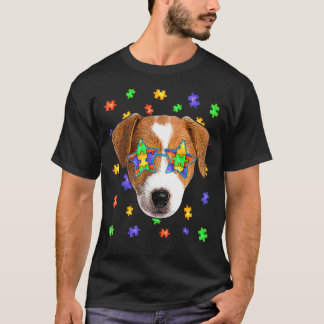 Autisme Jack Russell Terrier Hond Puzzle Zonnebril T-shirt