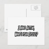 Autisme... je excuus? briefkaart (Voorkant / Achterkant)