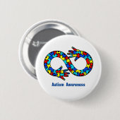 Autisme Jigzaag Puzzle Infinity Symbol Ronde Button 5,7 Cm (Voorkant /achterkant)