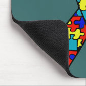 Autisme Jigzaag Puzzle Ribbon Products Muismat (Hoek)