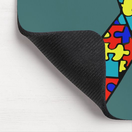 Autisme Jigzaag Puzzle Ribbon Products Muismat (Hoek)