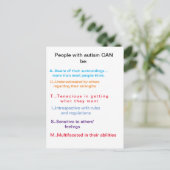 Autisme KAN dat zijn.  Briefkaart (Staand voorkant)