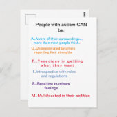 Autisme KAN dat zijn.  Briefkaart (Voorkant / Achterkant)