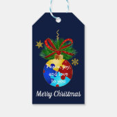 Autisme Kerst Bal Cadeaulabel (Achterkant)