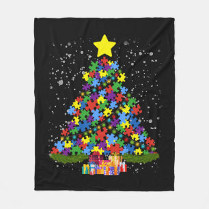 Autisme - kerstboom fleece deken