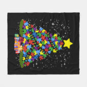 Autisme - kerstboom fleece deken (Voorkant (Horizontaal))
