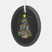 Autisme - kerstboom glas ornament (Voorkant links)