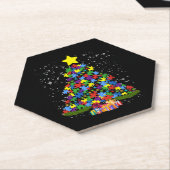 Autisme - kerstboom kartonnen onderzetters (Schuin)