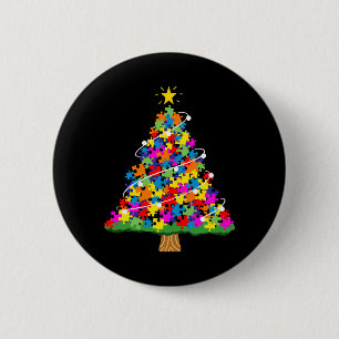 Autisme-kerstboom Ronde Button 5,7 Cm
