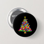 Autisme-kerstboom Ronde Button 5,7 Cm (Voorkant /achterkant)