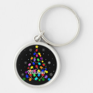 Autisme kerstboom sleutelhanger