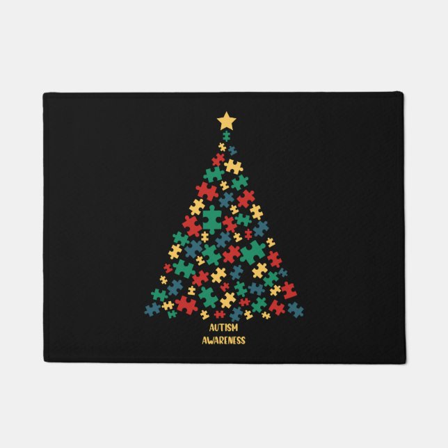 Autisme kerstboom xmas autisme deurmat (Voorkant)