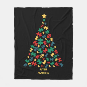 Autisme kerstboom xmas autisme fleece deken