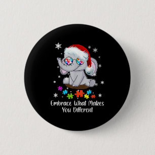 Autisme-kerstembrace wat je anders maakt ronde button 5,7 cm