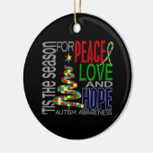 Autisme Kerstmis 1 Ornaments Keramisch Ornament (Links)