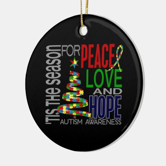 Autisme Kerstmis 1 Ornaments Keramisch Ornament (Links)