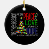 Autisme Kerstmis 1 Ornaments Keramisch Ornament (Achterkant)