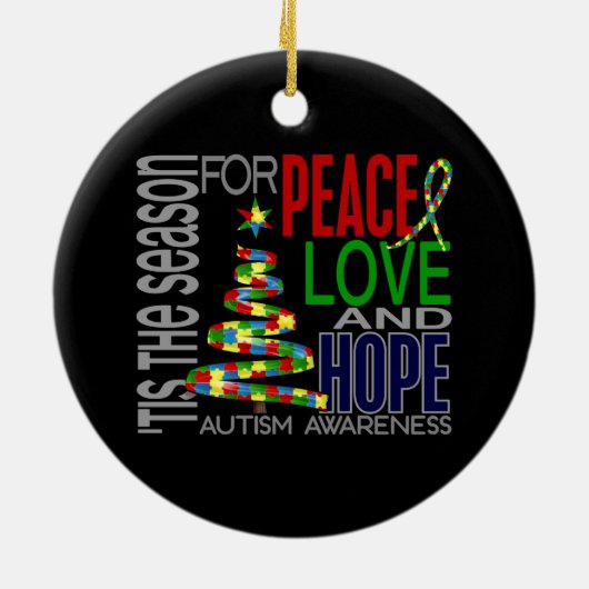 Autisme Kerstmis 1 Ornaments Keramisch Ornament (Achterkant)