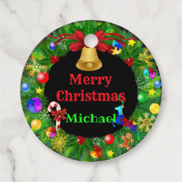 Autisme Kerstmis Wreath Bedankjes Labels