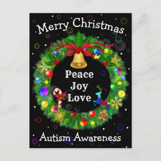 Autisme Kerstmis Wreath Feestdagenkaart