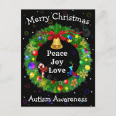 Autisme Kerstmis Wreath Feestdagenkaart (Voorkant)