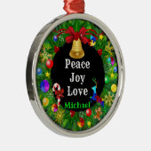 Autisme Kerstmis Wreath Metalen Ornament (Rechts)