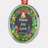 Autisme Kerstmis Wreath Metalen Ornament (Links)