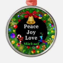 Autisme Kerstmis Wreath Metalen Ornament