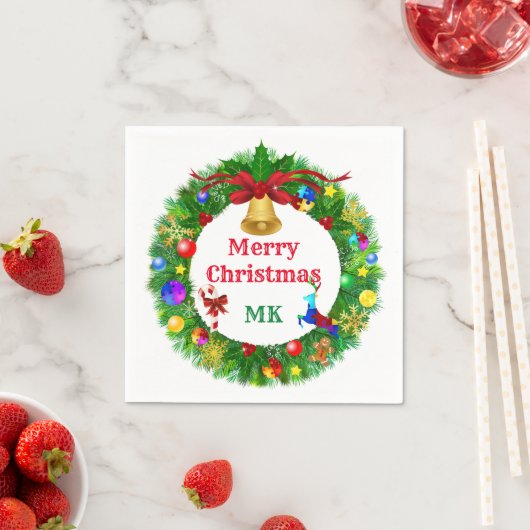 Autisme Kerstmis Wreath Servet (Insitu)