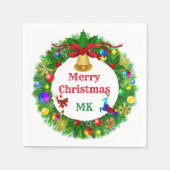 Autisme Kerstmis Wreath Servet (Voorkant)