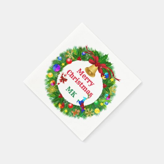 Autisme Kerstmis Wreath Servet (Hoek)