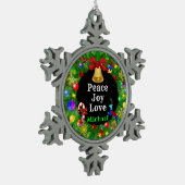 Autisme Kerstmis Wreath Tin Sneeuwvlok Ornament (Links)