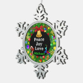 Autisme Kerstmis Wreath Tin Sneeuwvlok Ornament (Rechts)