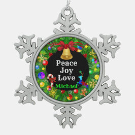Autisme Kerstmis Wreath Tin Sneeuwvlok Ornament