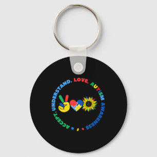 Autisme Kinder Superhelden Zonnebloem Vrede Hand T Sleutelhanger