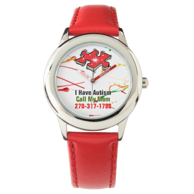 Autisme - Kinderhorloge Horloge (Voorkant)