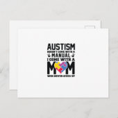 Autisme komt niet met een handleiding uitnodiging briefkaart (Voorkant / Achterkant)