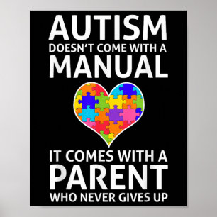 Autisme komt niet met een handmatige autisme mama  poster