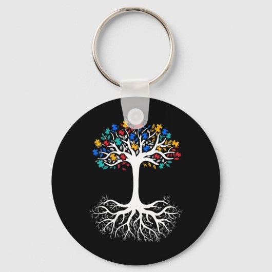 Autisme komt niet met een handmatige handicap maan sleutelhanger (Voorkant)