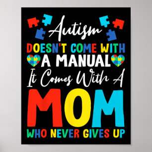 Autisme komt niet met handmatige kom met moeder no poster
