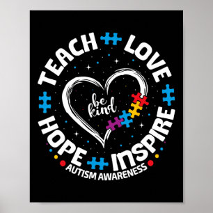 Autisme Leer Liefde Inspireren Hoop Leraar Blauw A Poster
