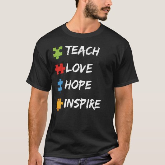autisme leert liefde inspireren t-shirt (Voorkant)