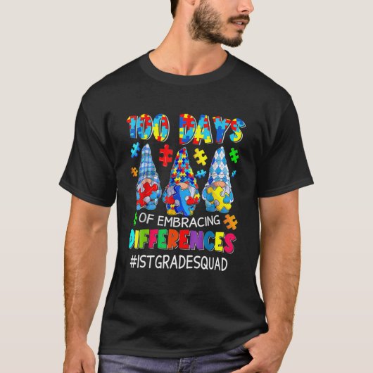 Autisme leraar 100 dagen van het omarmen van versc t-shirt (Voorkant)